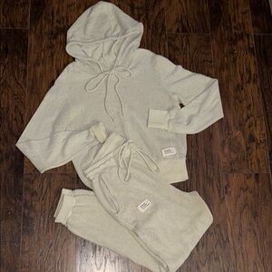 PEOPLE OF LEISURE Cozy Cream Hoodie and Jogger Set